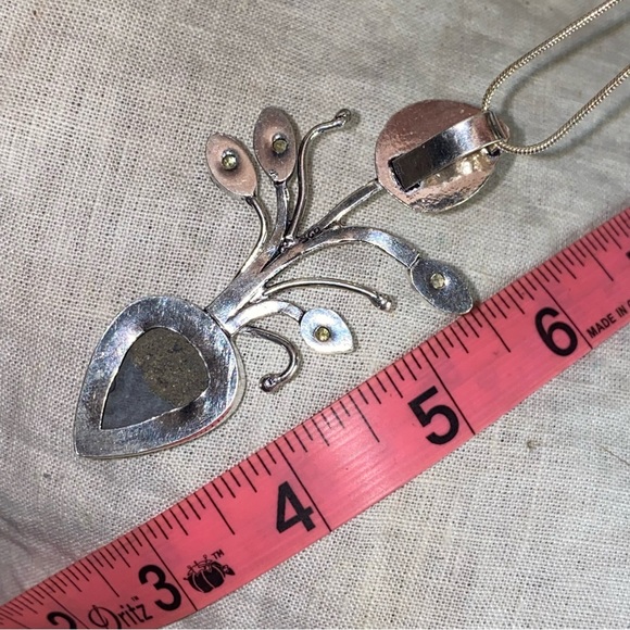 Exotic Pyrite + Citrine handcrafted branch pendant - Picture 6 of 7